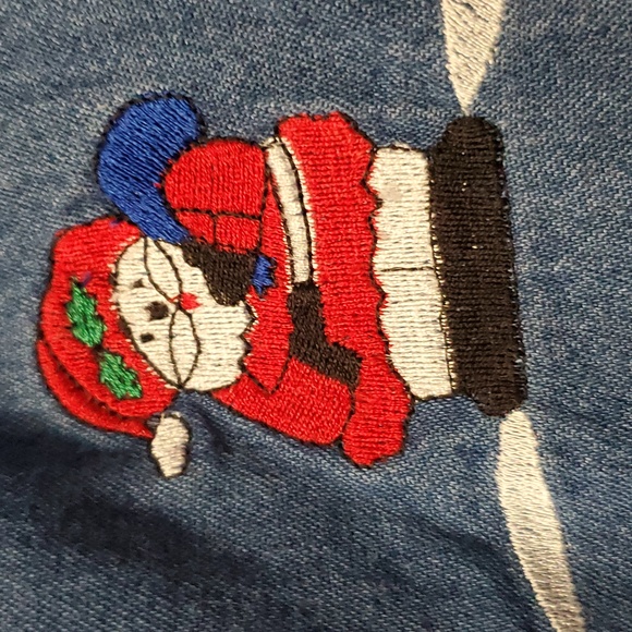 Vintage Cherokee Button Down Embroidery Denim Shirt Size Medium - Picture 4 of 7